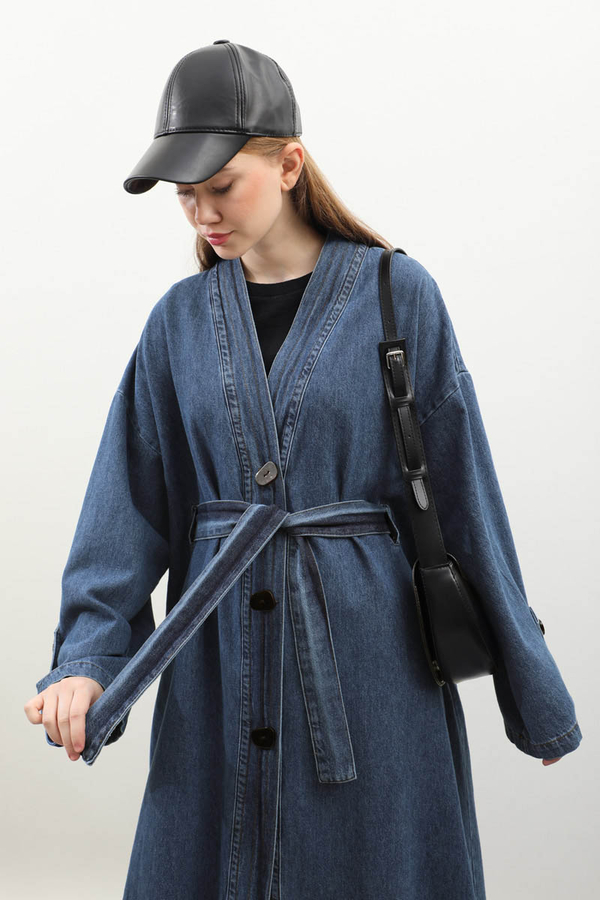 Denim Abaya Kap Açık Mavi - 20