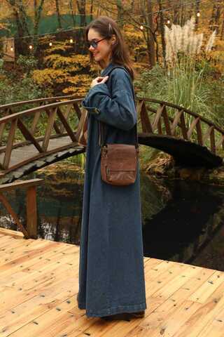 Denim Abaya Kap Açık Mavi - 11