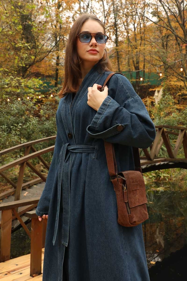 Denim Abaya Kap Açık Mavi - 5