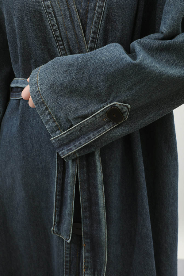 Denim Abaya Kap Koyu Mavi - 11