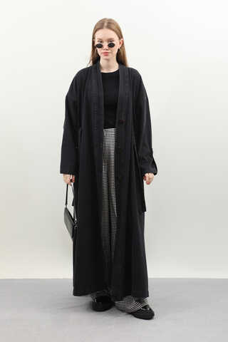 Denim Abaya Kap Siyah - 2