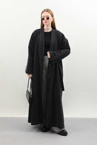 Denim Abaya Kap Siyah - 3