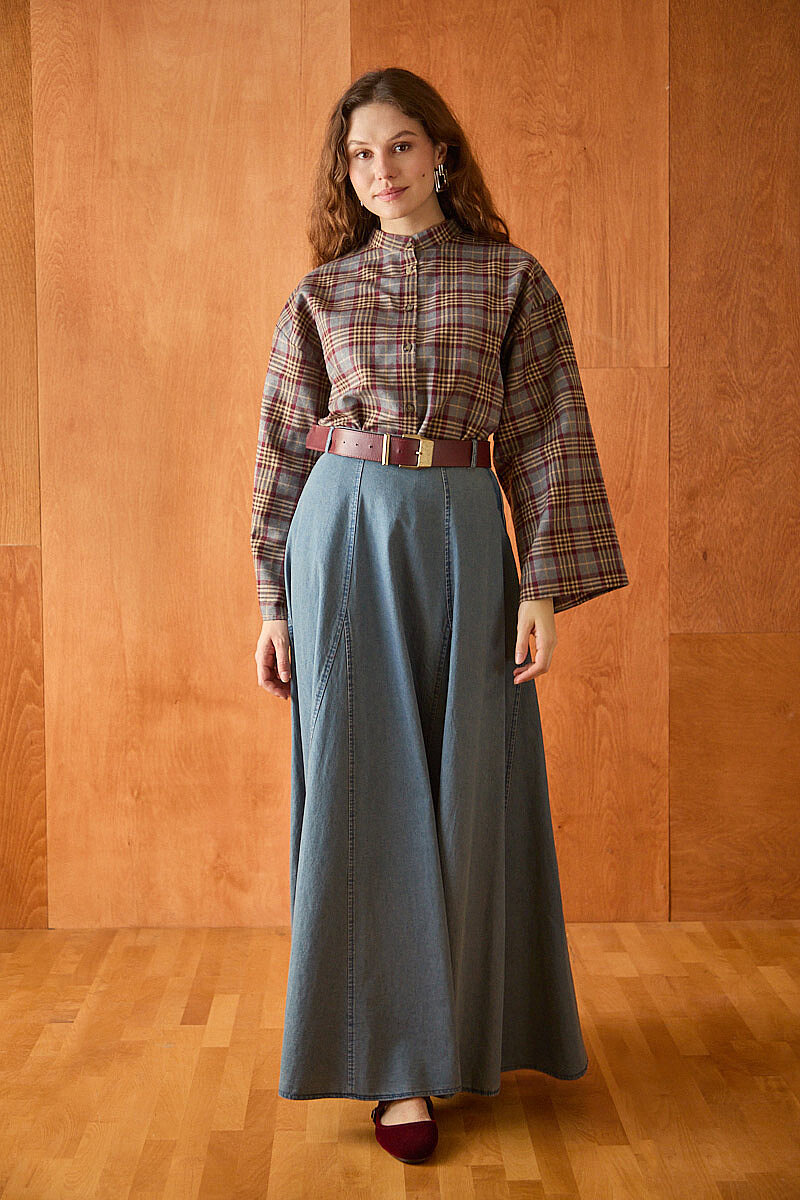 Denim Etek Açık Mavi - 5