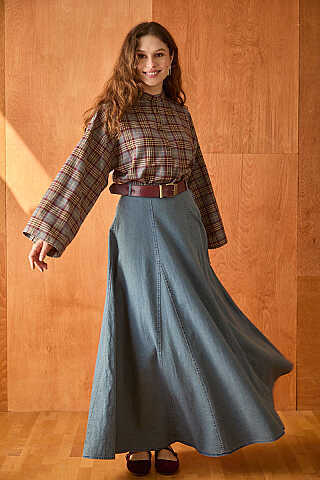 Denim Etek Açık Mavi - 1