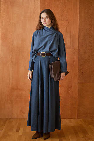 Denim Etek Koyu Mavi - 2