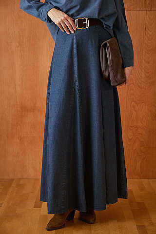 Denim Etek Koyu Mavi - 1