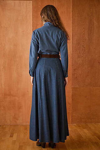 Denim Etek Koyu Mavi - 6