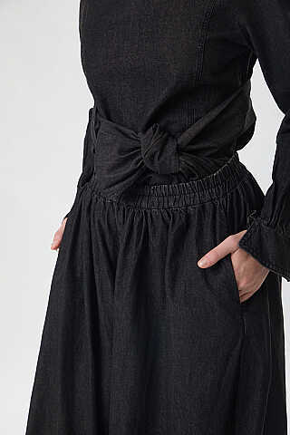 Denim Etekli Pantolon Siyah - 3