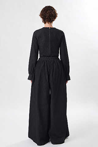 Denim Etekli Pantolon Siyah - 6