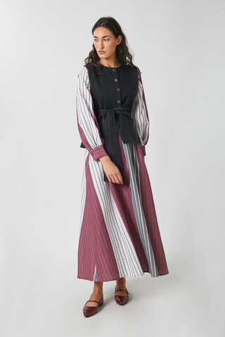 Denim Vest Dress Set Anthracite - 3