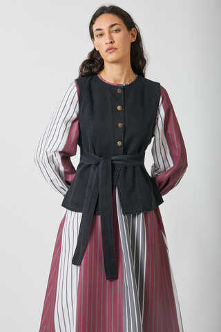 Denim Vest Dress Set Anthracite - 7