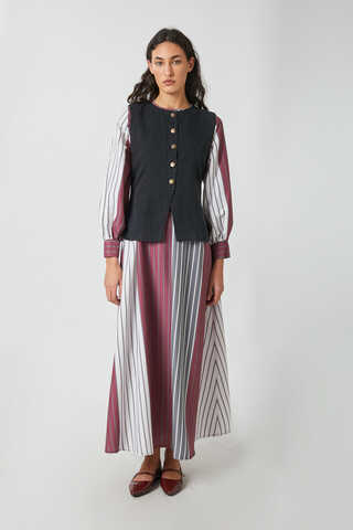 Denim Vest Dress Set Anthracite - 10