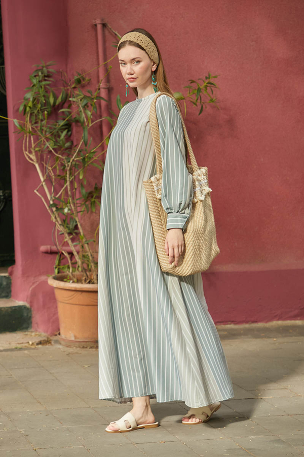 Denim Vest Dress Set Mint - 2