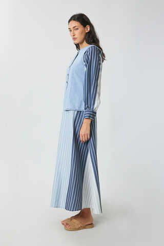 Denim Yelekli Elbise Takım Bebe Mavisi - 7