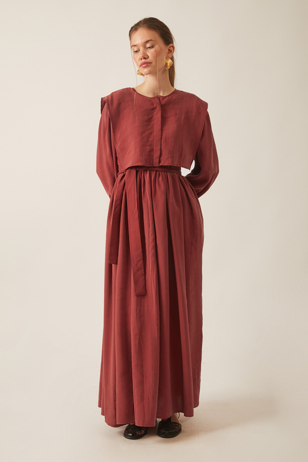 Deren Modal Dress Brick - 3