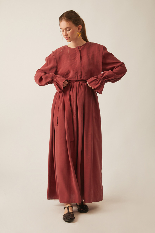 Deren Modal Dress Brick - 6