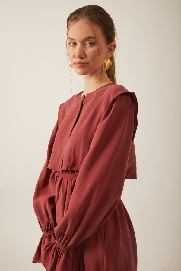 Deren Modal Dress Brick - 4