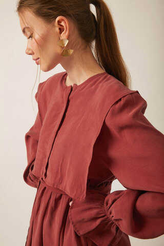 Deren Modal Dress Brick - 2