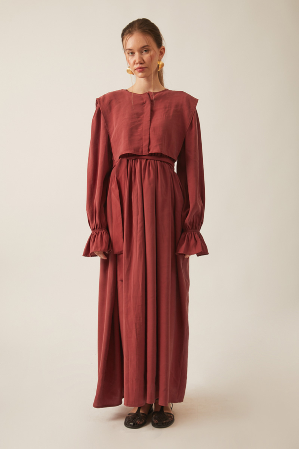 Deren Modal Dress Brick - 14