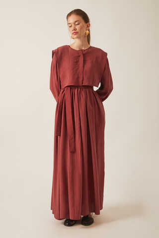 Deren Modal Dress Brick - 3