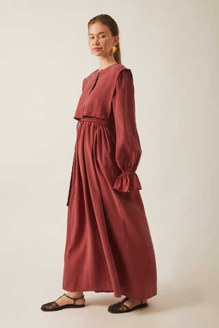 Deren Modal Dress Brick - 5