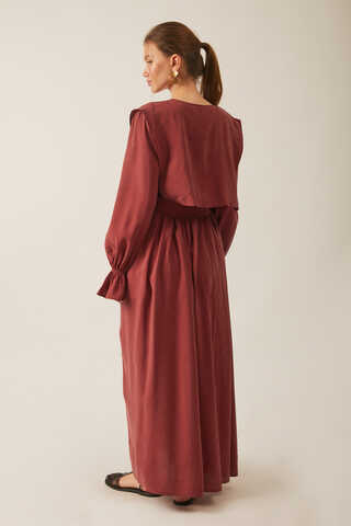 Deren Modal Dress Brick - 15