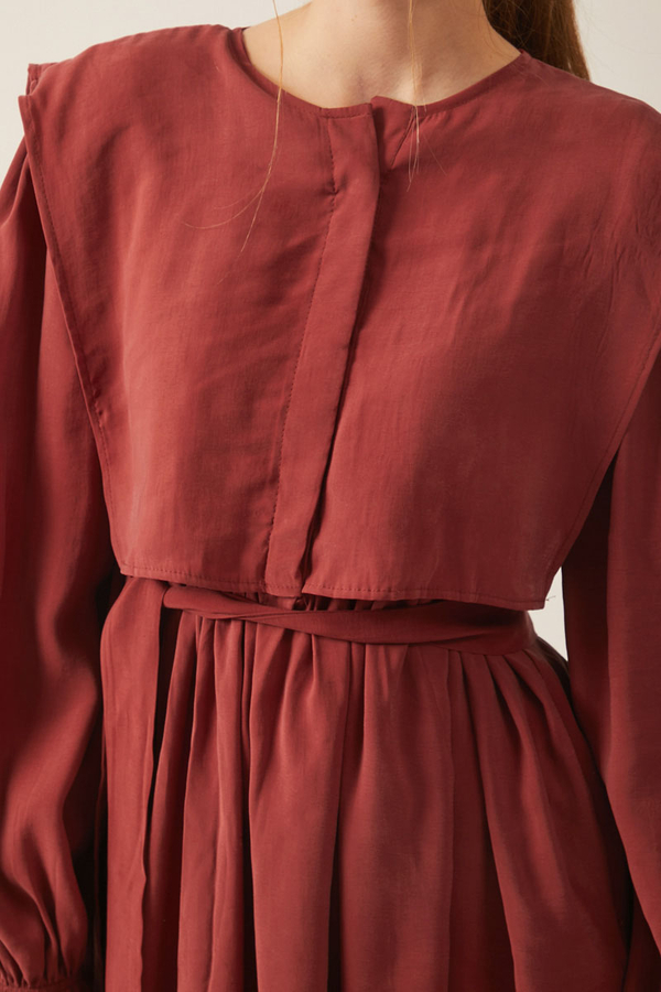 Deren Modal Dress Brick - 8