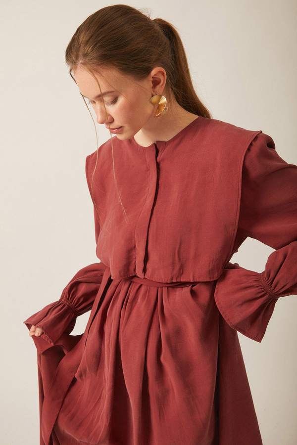 Deren Modal Dress Brick - 9