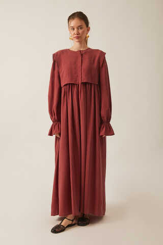 Deren Modal Dress Brick - 11