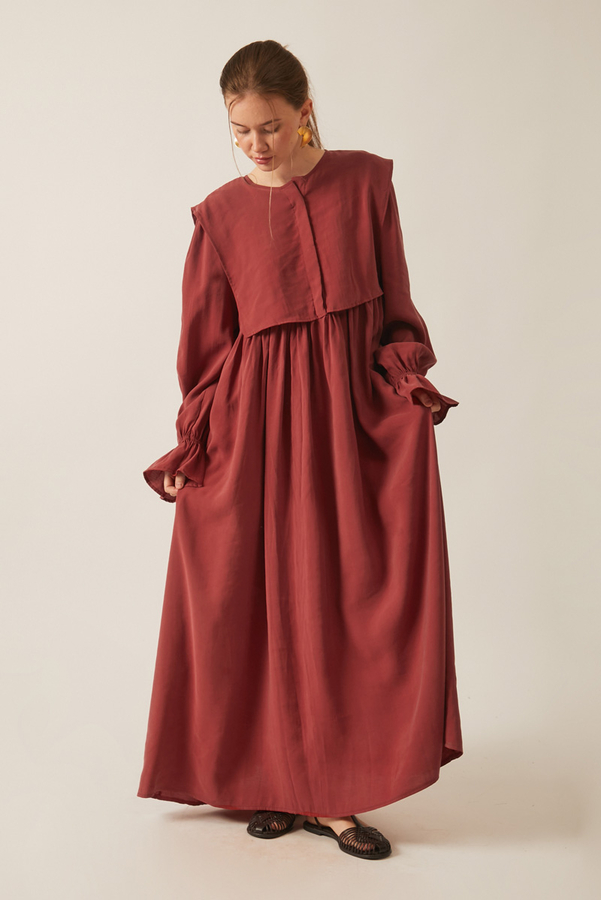 Deren Modal Dress Brick - 13