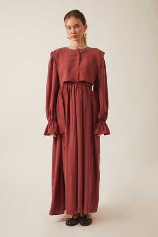 Deren Modal Dress Brick - 14