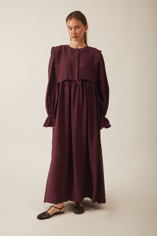 Deren Modal Dress Burgundy - 1