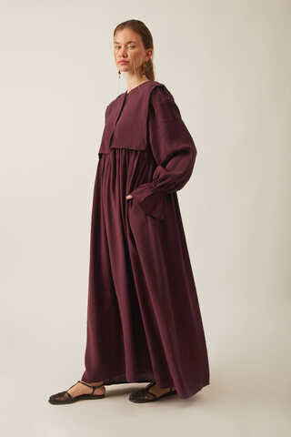 Deren Modal Dress Burgundy - 3