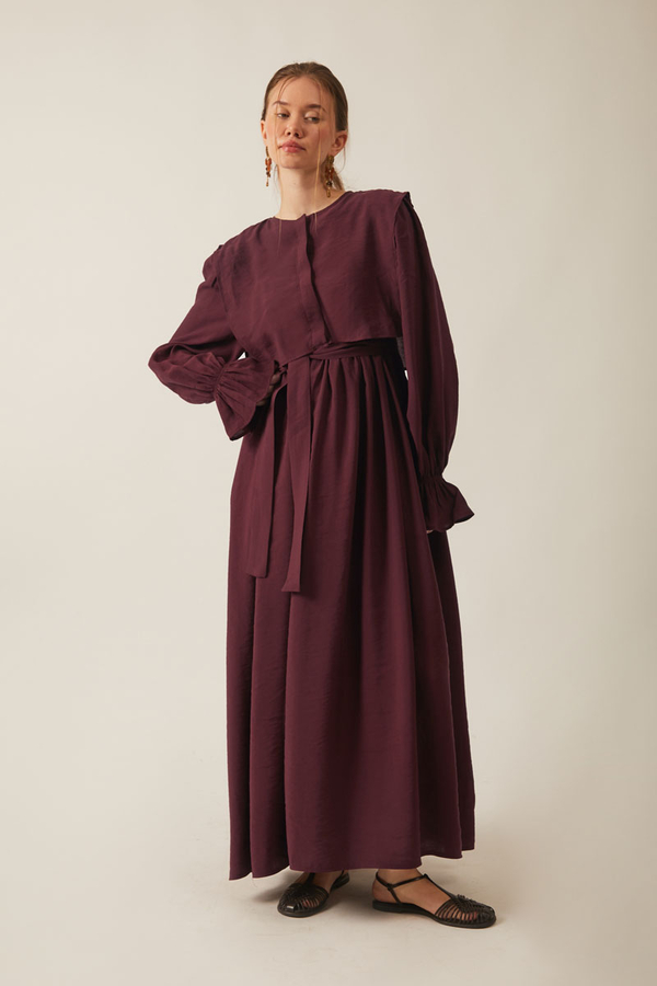 Deren Modal Dress Burgundy - 6