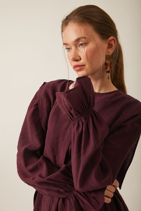 Deren Modal Dress Burgundy - 10