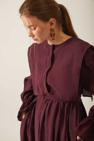 Deren Modal Dress Burgundy - 12