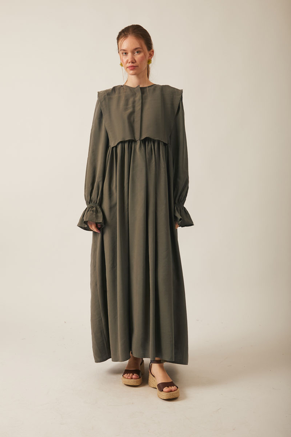 Deren Modal Dress Khaki - 1