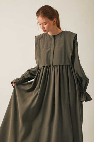 Deren Modal Dress Khaki - 4