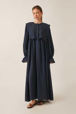 Deren Modal Dress Navy Blue - 1