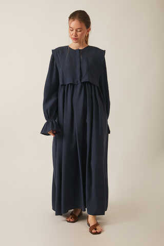Deren Modal Dress Navy Blue - 3