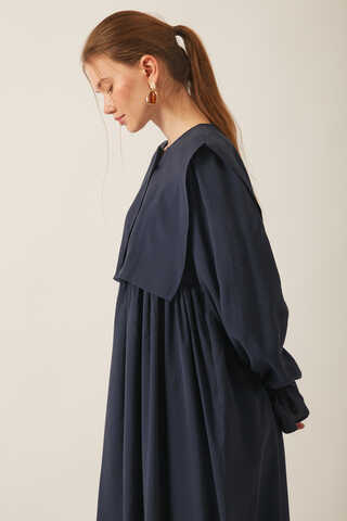 Deren Modal Dress Navy Blue - 5
