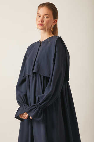 Deren Modal Dress Navy Blue - 8