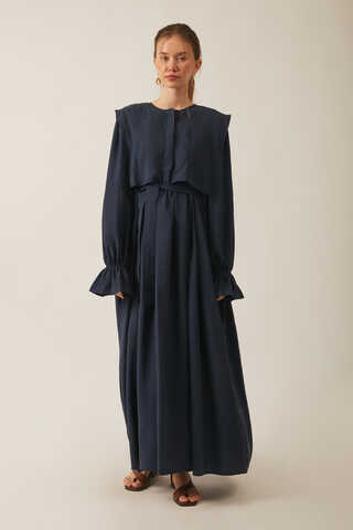 Deren Modal Dress Navy Blue - 6