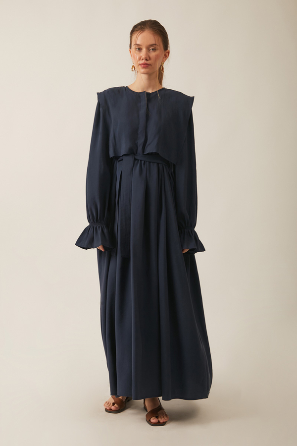 Deren Modal Dress Navy Blue - 6