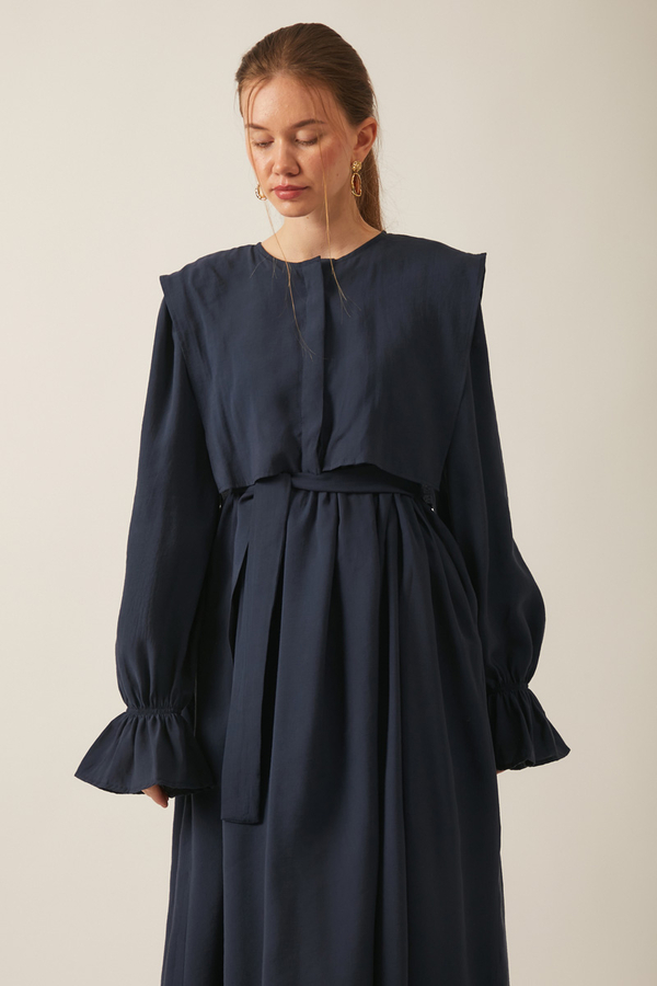 Deren Modal Dress Navy Blue - 9