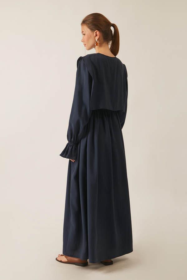 Deren Modal Dress Navy Blue - 14