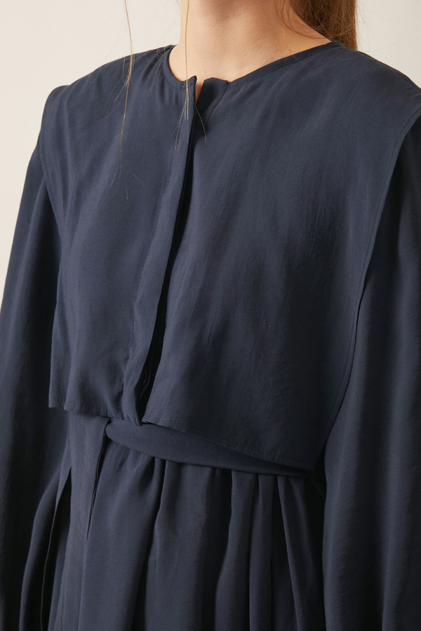 Deren Modal Dress Navy Blue - 11