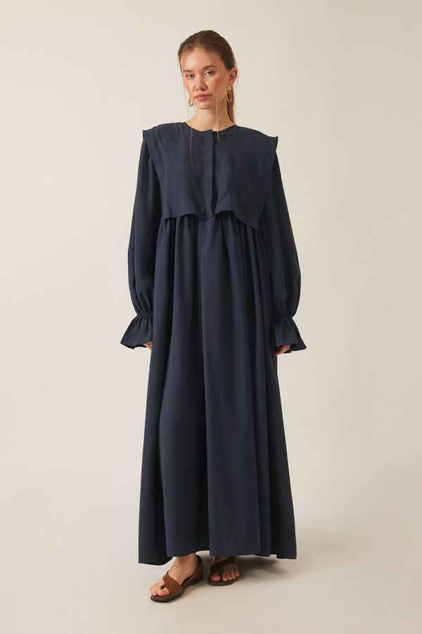 Deren Modal Dress Navy Blue - 1