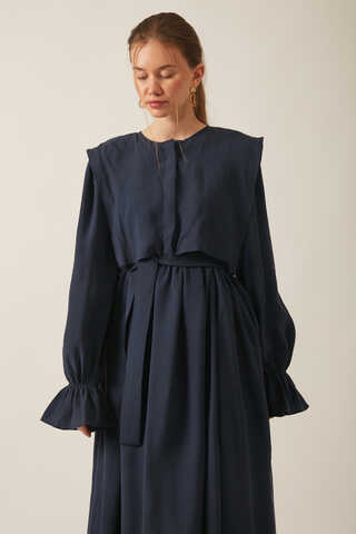 Deren Modal Dress Navy Blue - 9