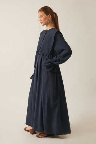 Deren Modal Dress Navy Blue - 10